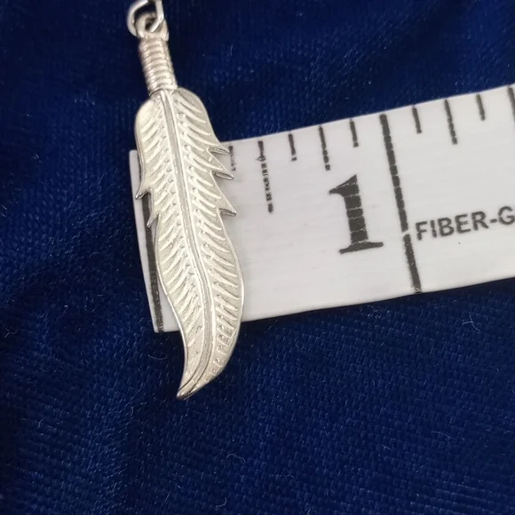 Sterling Silver Feather Dangle Earrings - Picture 9 of 12